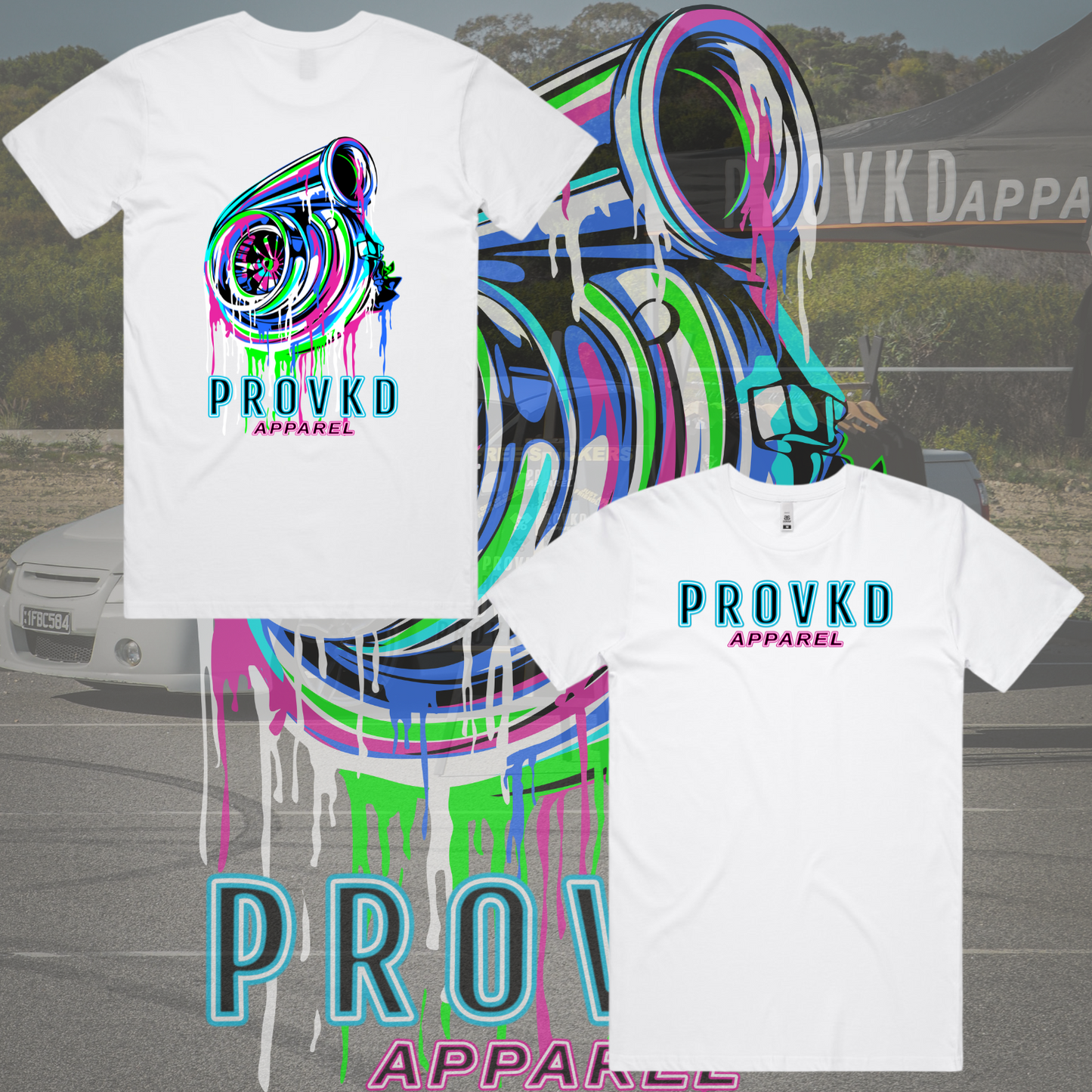 Neon Turbo Tee - Mens - White
